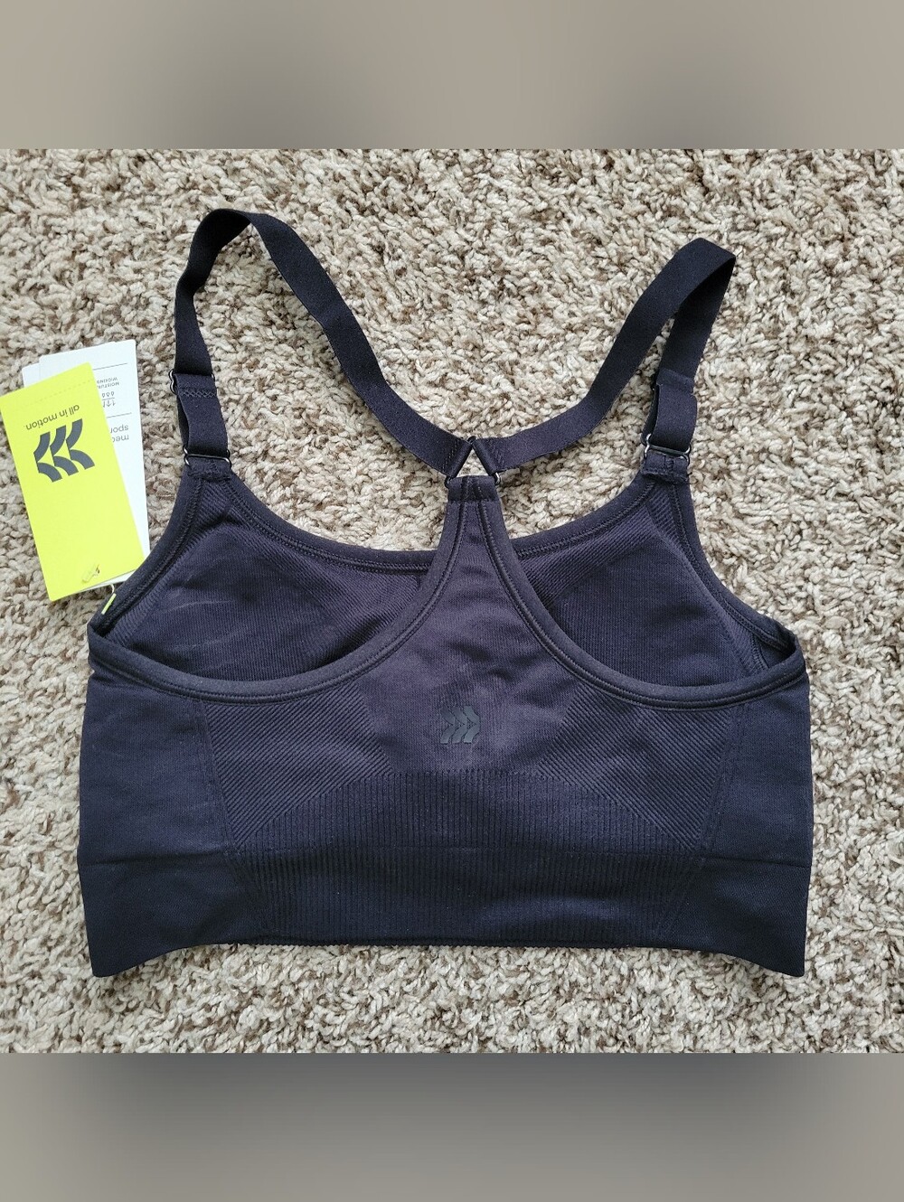 All In Motion Sports Bra Racerback Black Small NWT - Picture 4 of 5